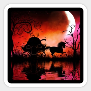 Drive in the night by carriage Sticker